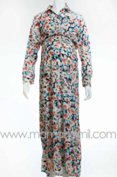 gamis hamil bunga shifon biru  GMS 93  large